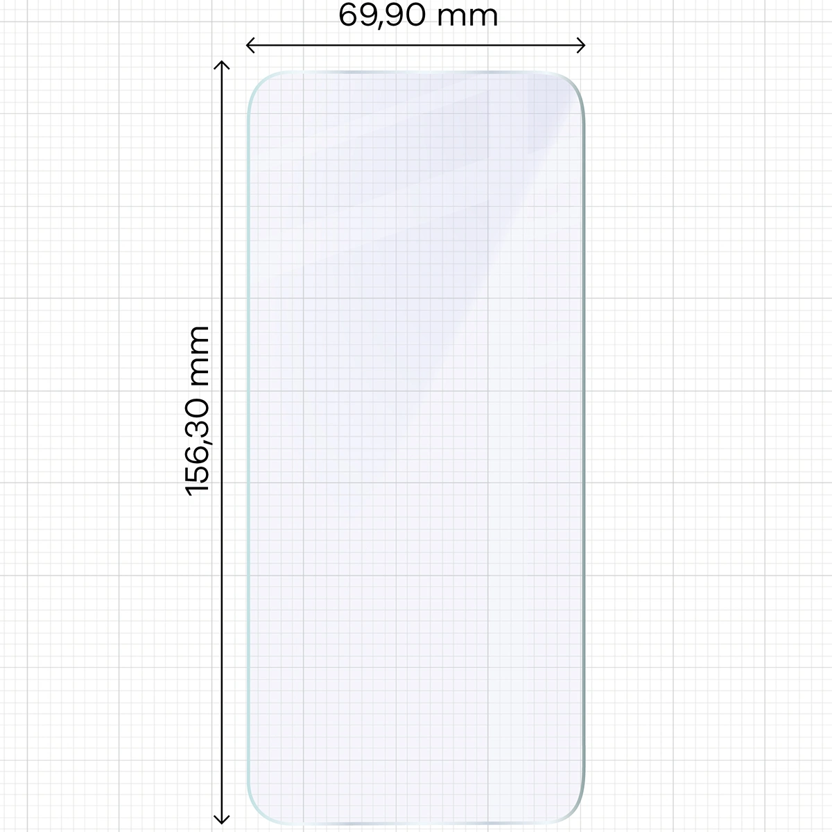 Miarka z wymiarami szkła hybrydowego Bizon Hybrid Mule